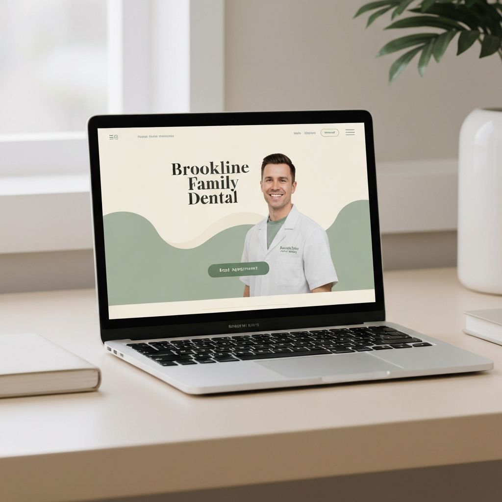 A modern dental practice website designed by Websites for Dentists, displayed in a browser frame.